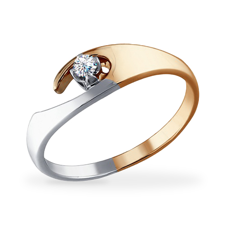 Кольцо, золото, бриллиант, 1010080